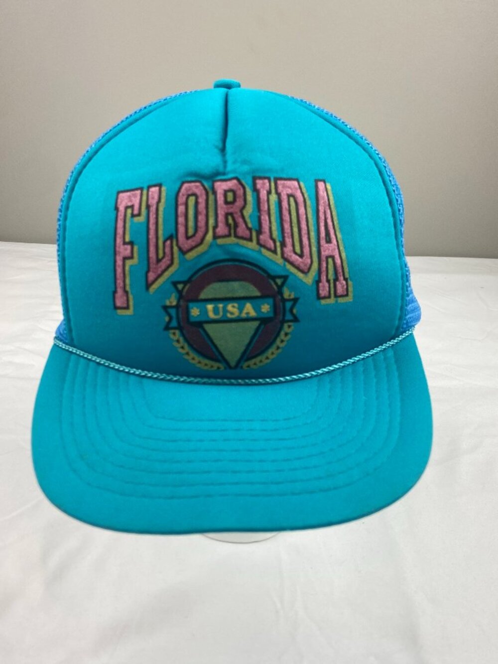 Mohr's VintageSnap Back Trucker Hat in Blue Florida USA Retro 80's 90's OSFA